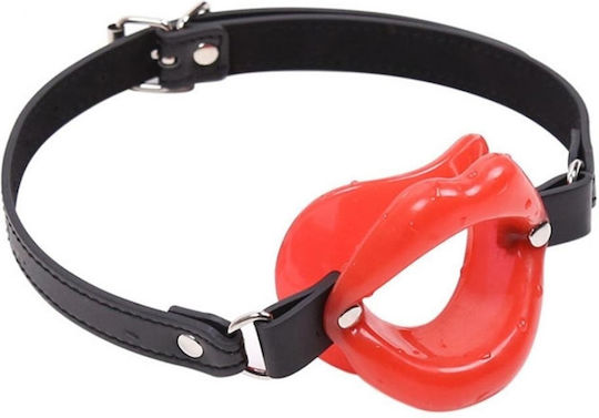 Naughty Toys Φίμωτρο Red Lip Open Mouth Gag with Strap σε Κόκκινο Χρώμα