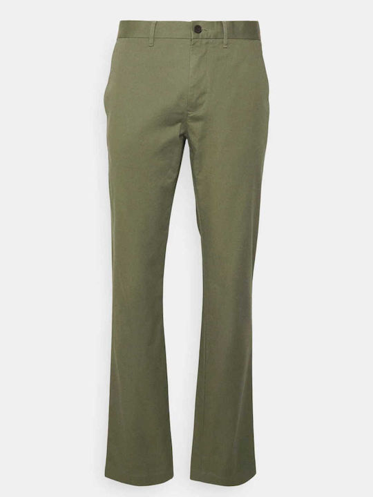 Denton 1985 Trousers Chino Elastic in Slim Fit Army Green