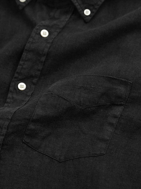 Gant Leinen Hemd Schwarz