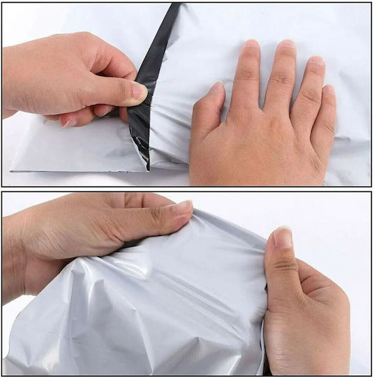 Set of 100 Waterproof Courier Transport Bags with Self-Adhesive Closure 35x44cm
