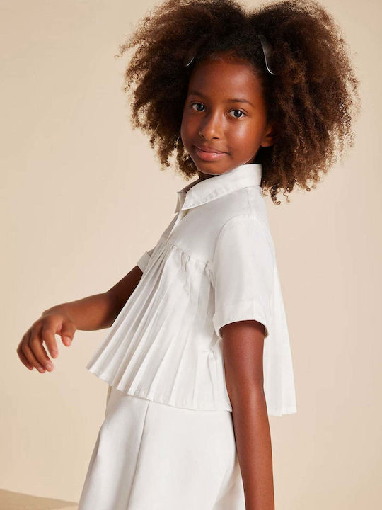 Kids One Color Short-Sleeved Ecru Shirt