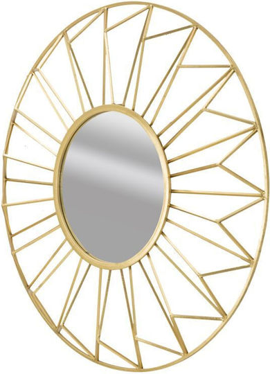 Mauro F Wandspiegel mit Gold Metallisch Rahmen Durchmesser 107cm 1Stück