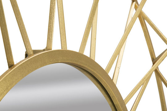 Mauro F Wandspiegel mit Gold Metallisch Rahmen Durchmesser 107cm 1Stück