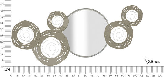 Mauro F Wall Mirror Oval with Silver Metallic Frame 106x48cm 1pcs