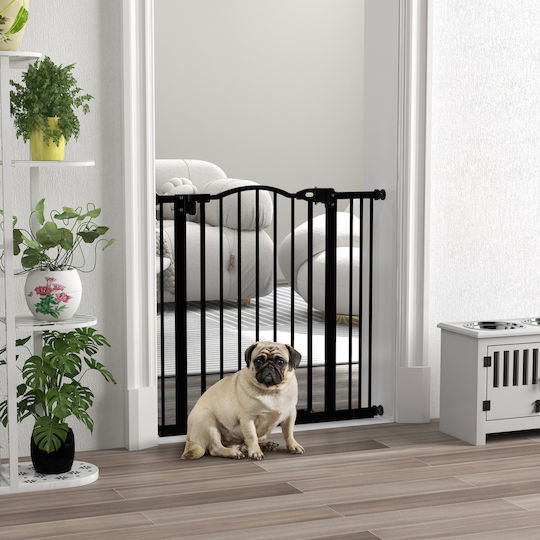 Pawhut Door Dog made of Metal in Black Color 74 x 74 x 74cm