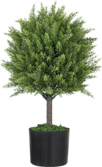 Homcom Künstliche Pflanze Zedernbaum Topf Inklusive Innen Außen Höhe 55 cm Grün 830-953v00gn