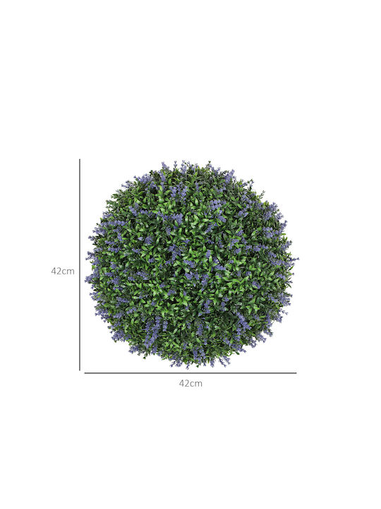 Homcom Set of 2 Artificial Lavender Flower Spheres for Home Garden Ø42 Cm Green Purple 830-955v01vt