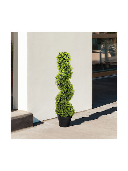 Homcom Fake Eucalyptus Spiral Plant Pot Included Indoor Outdoor Height 90 cm Green 830-951v00gn