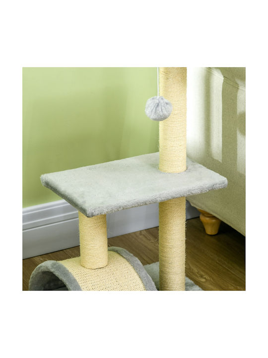 Pawhut Scratching Post Cat Trees Gray 3 levels 40x35x72cm