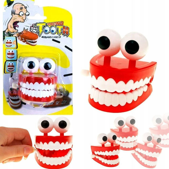 Wind-up Clattering Jaw Walking Teeth Big Eyes Cheerful Toy Za1162