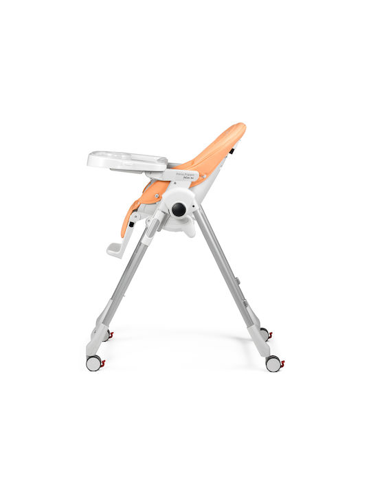 Peg Perego Prima Pappa Klappbarer Baby Hochstuhl mit Höhenverstellbar Orange