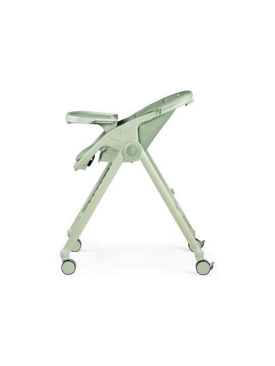 Peg Perego Living Foldable Baby Highchair 2 in 1 with Adjustable Height Sage