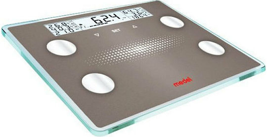 Medel Glass Scale XXL Ψηφιακή Ζυγαριά με Λιπομετρητή σε Ασημί χρώμα