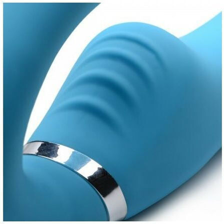 Strap U Mighty Rider Vibrating Strapless Strap-On Без презрамки Страп-он с Дилдо с вибрация в Син цвят