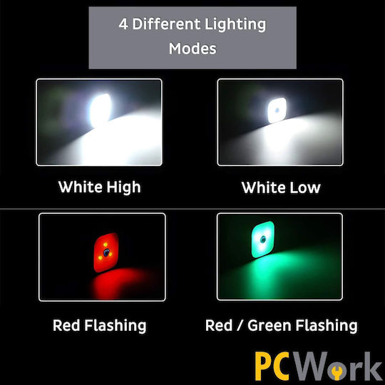 Pcwork Презареждащ се Челник LED IPX4 с Максимална Яркост 200лм Червен