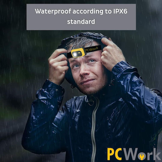 Pcwork Презареждащ се Челник LED IPX6 с Максимална Яркост 200лм Червен