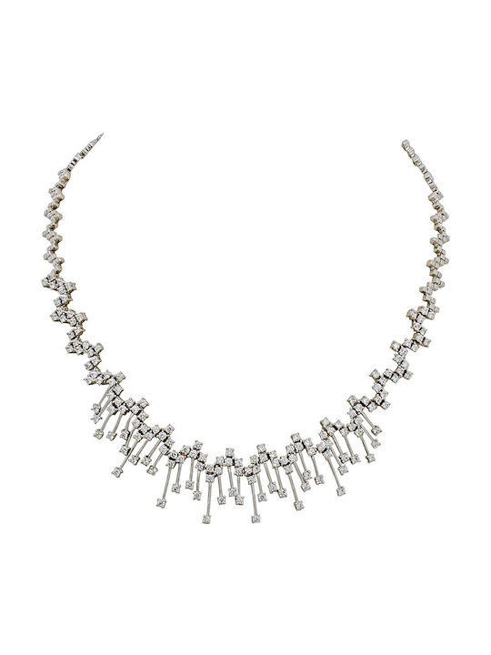 Savvas Design Halskette aus Weißgold 14K mit Zirkon