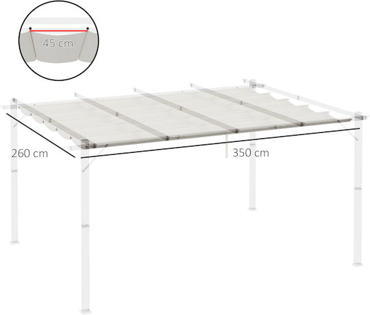 Outsunny Πανί Σκίασης 3x4m