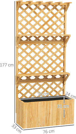 Outsunny Planter Box Wooden 76x33x177cm.