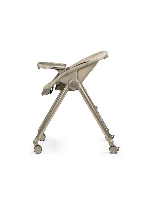 Peg Perego Living Foldable Baby Highchair 2 in 1 with Adjustable Height Space Sand