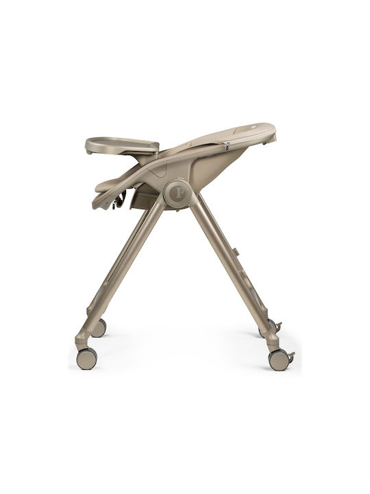 Peg Perego Living Foldable Baby Highchair 2 in 1 with Adjustable Height Space Sand