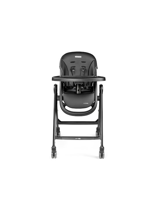 Peg Perego Living Αναδιπλούμενο Καρεκλάκι Φαγητού 2 in 1 με Ρυθμιζόμενο Ύψος True Black