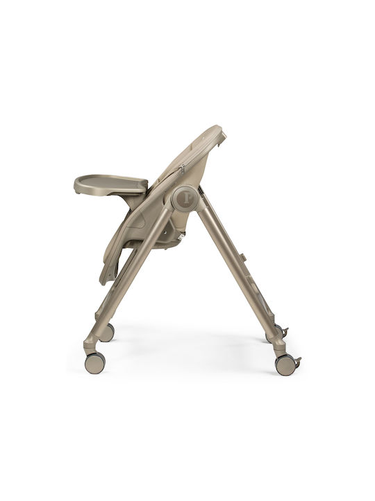 Peg Perego Living Foldable Baby Highchair 2 in 1 with Adjustable Height Space Sand