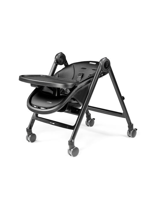 Peg Perego Living Αναδιπλούμενο Καρεκλάκι Φαγητού 2 in 1 με Ρυθμιζόμενο Ύψος True Black
