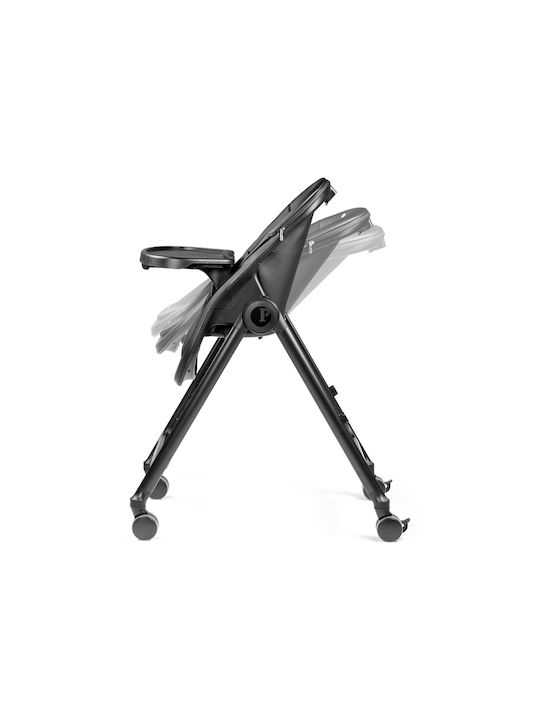 Peg Perego Living Αναδιπλούμενο Καρεκλάκι Φαγητού 2 in 1 με Ρυθμιζόμενο Ύψος True Black