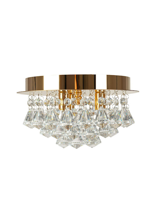 Φωτιστικο Οροφης Crystal App1038-3cp Gold Φωτιστικο Οροφης Crystal App1038-3cp Gold