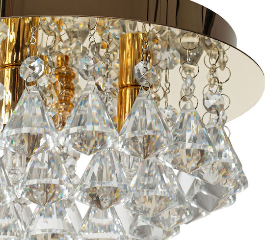 Φωτιστικο Οροφης Crystal App1038-3cp Gold