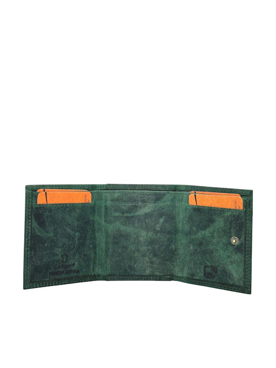 Leather Men's Wallet Cards with RFID Green