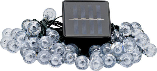 Led Fairy Lights Bubble Design 50 Bulbs 935cm Solar Powered Warm White Light