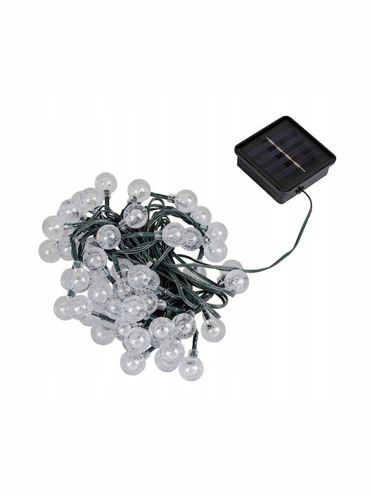 LED-Lichterkette 100 kleine Glühbirnen 10m Solar betrieben Warmweißes Licht