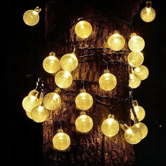Led Fairy Lights Bubble Design 50 Bulbs 935cm Solar Powered Warm White Light