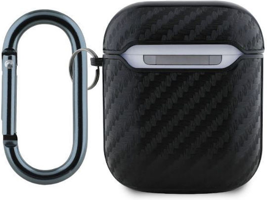 Red Bull Pu Carbon Калъф с кука в Черен цвят за Apple AirPods 1 / AirPods 2