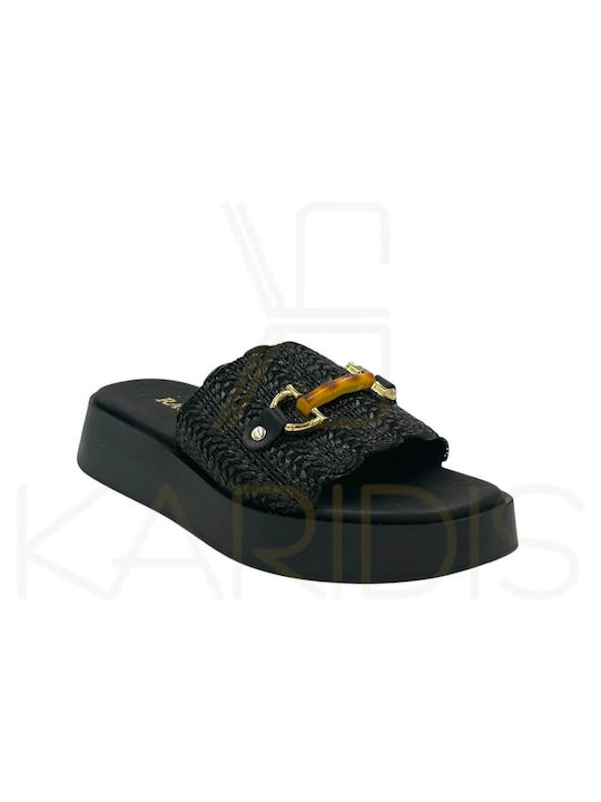 Ragazza Leather Women's Flat Sandals Anatomic in Black Color