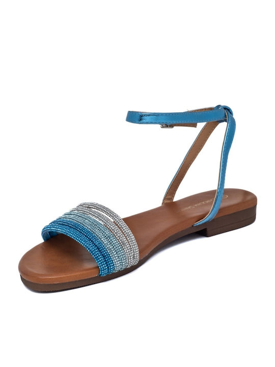 Women's Flat Sandals in Blue Color