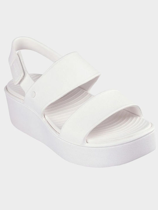 Skechers Women's Flat Sandals Flatforms in White Color