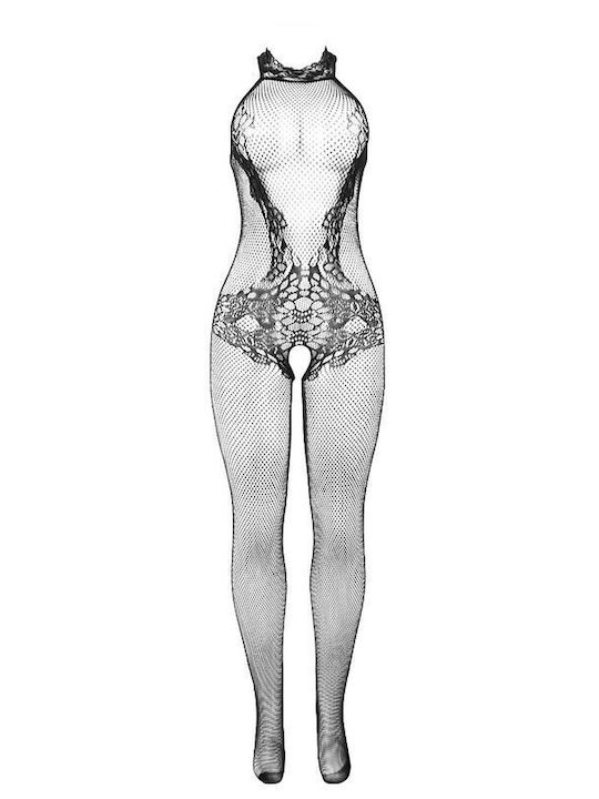 Subblime Sexy Bodystocking Gittermuster mit offenem Schritt Schwarz