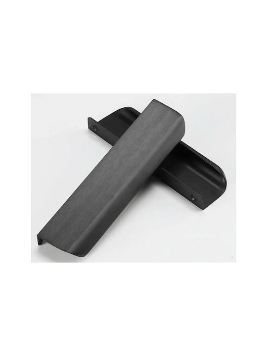 Hidden Kitchen Drawer Handle Aluminum Black 160mm
