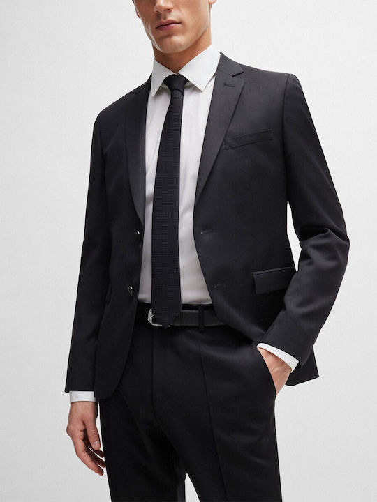 Men's Winter Suit Jacket Slim Fit Black