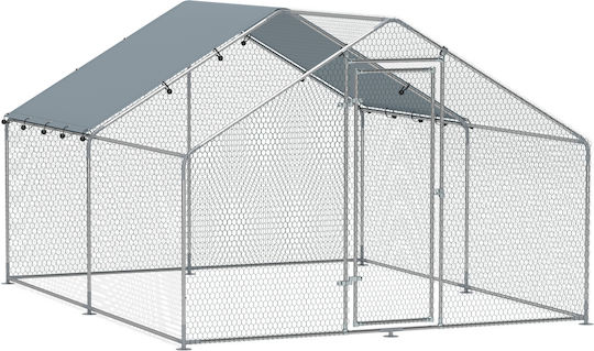 Pawhut Metallic Poultry Coop L3.4 x W3 x H1.9m