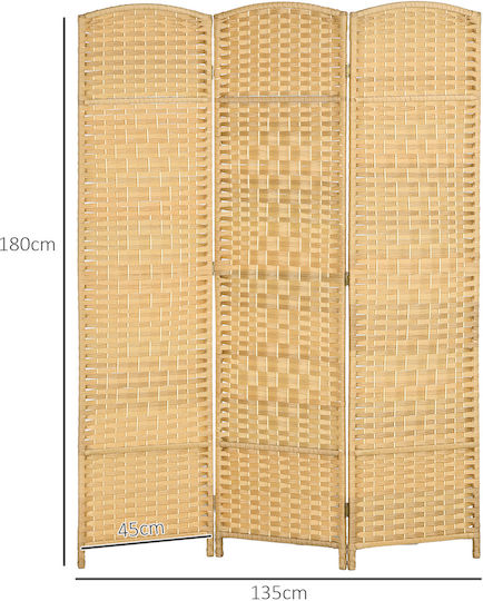HomCom Διακοσμητικό Παραβάν Ξύλινο 135x180cm