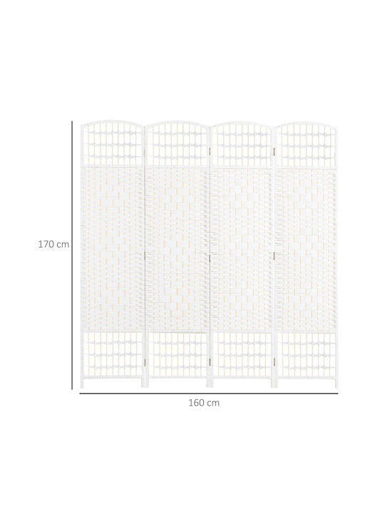 HomCom Διακοσμητικό Παραβάν Ξύλινο 160x170cm