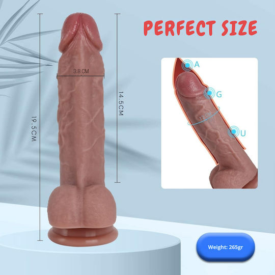 SMD Boytoy Glass Dildo with Balls and Suction Cup Flesh 19.5cm