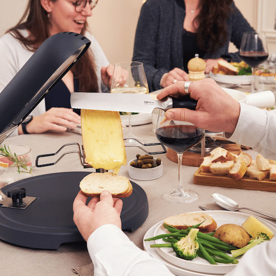 Boska Holland Tischplatte Elektrogrill Raclette Grill Edelstahl mit einstellbarem Thermostat 38.3cmx33.6cmcm