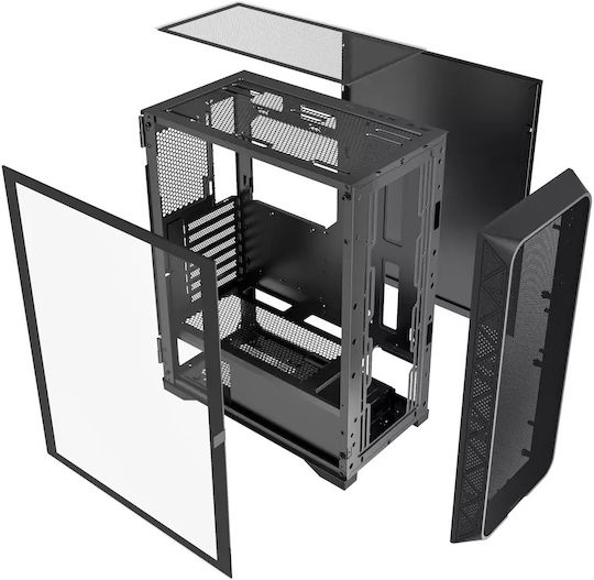 Gembird M200 Gaming Midi Tower Computer Case with Side Window Black