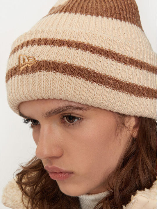 Beanie Unisex Beanie Knitted in Beige color