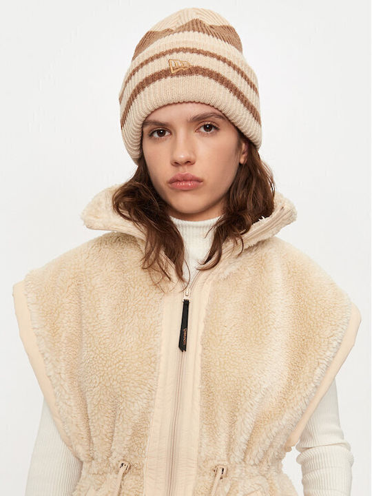 Beanie Unisex Beanie Knitted in Beige color